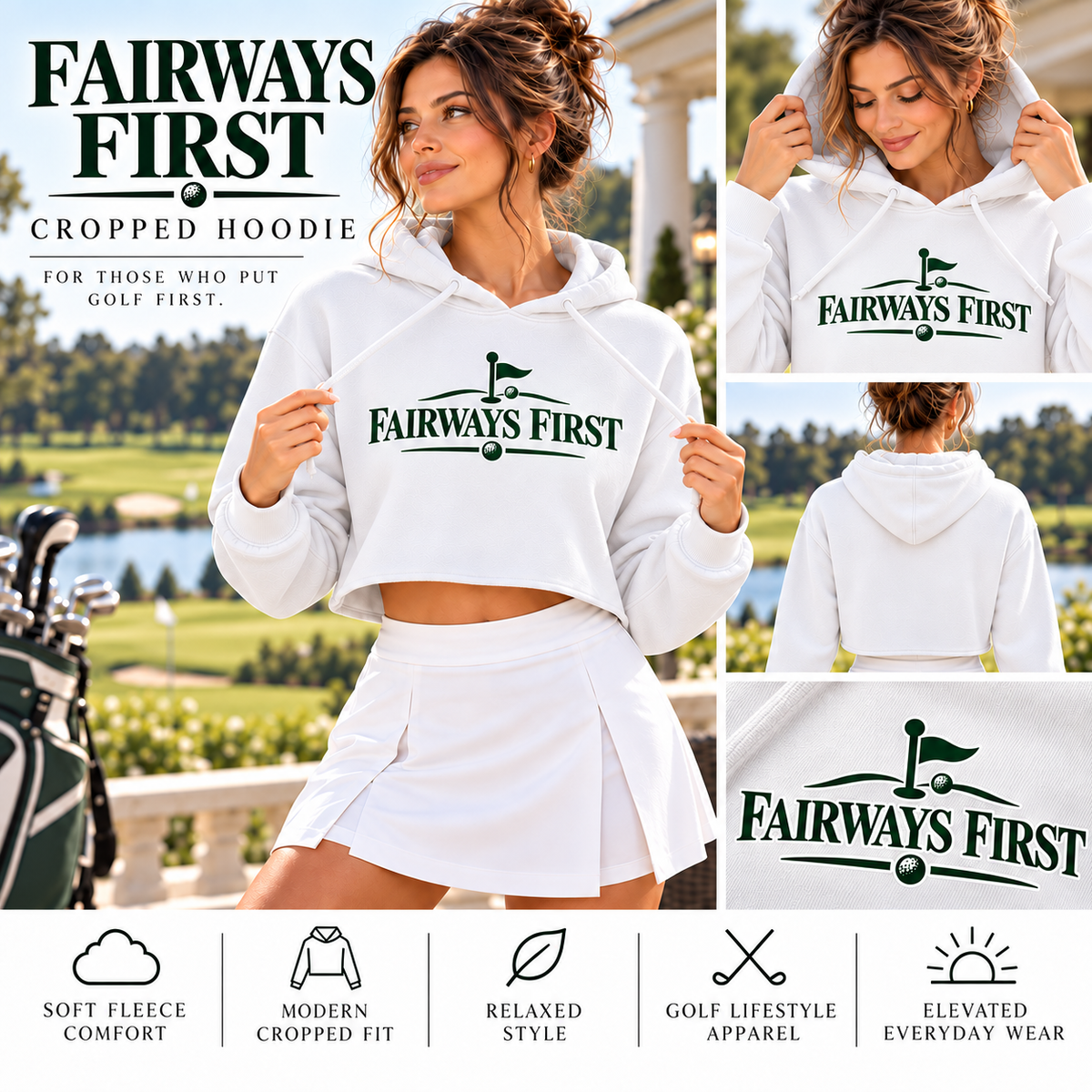Fairways First Women’s Cropped Hoodie