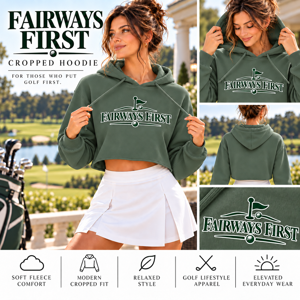 Fairways First Women’s Cropped Hoodie