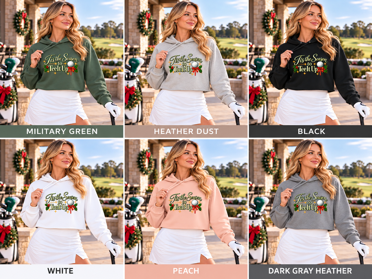 Tis the Season to Tee It Up Cropped Hoodie