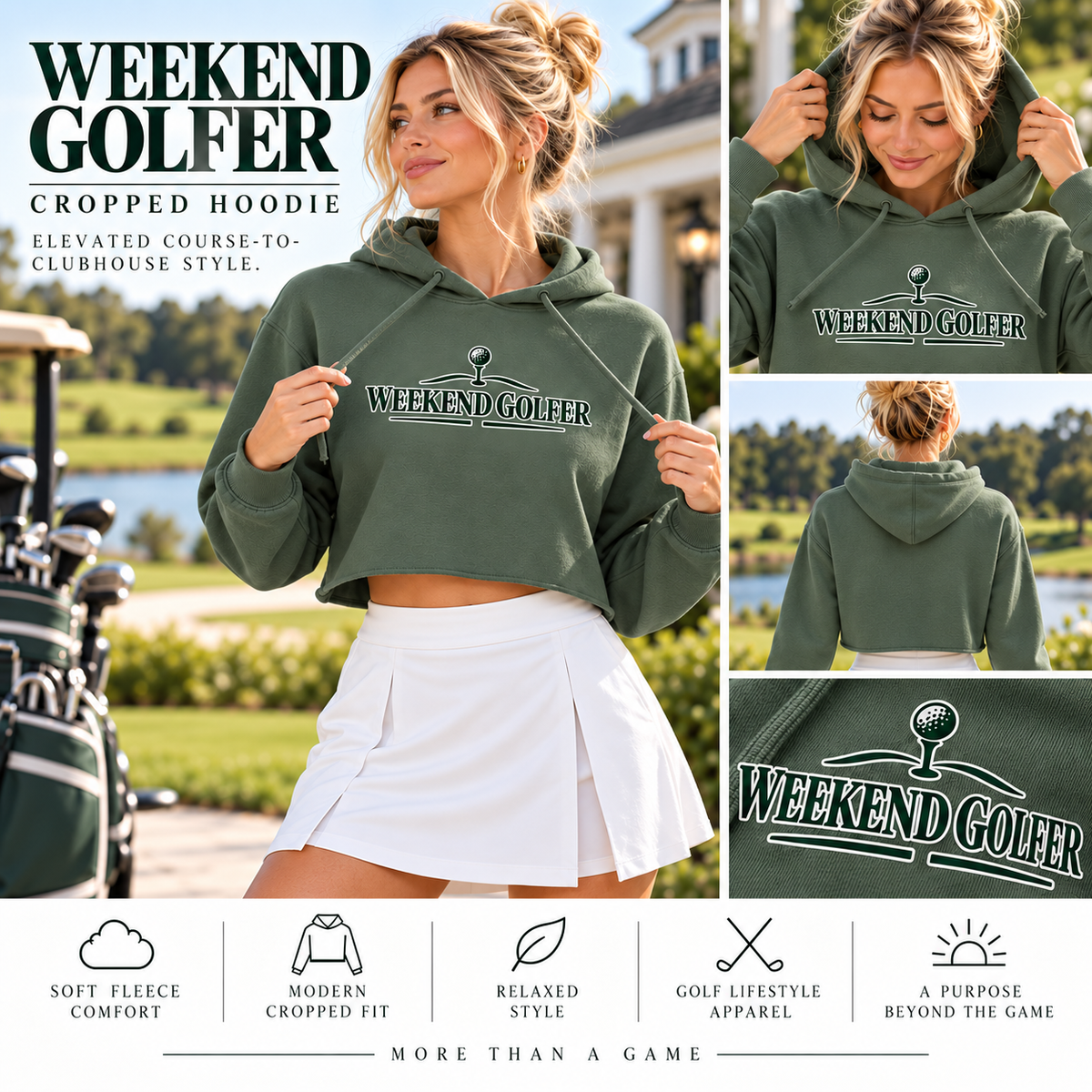 Weekend Golfer Women’s Cropped Hoodie