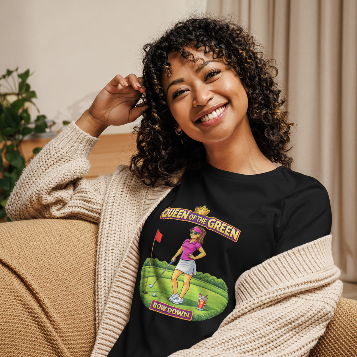 Queen of the Green “Bow Down” Women’s Relaxed Tee – Dark Tones