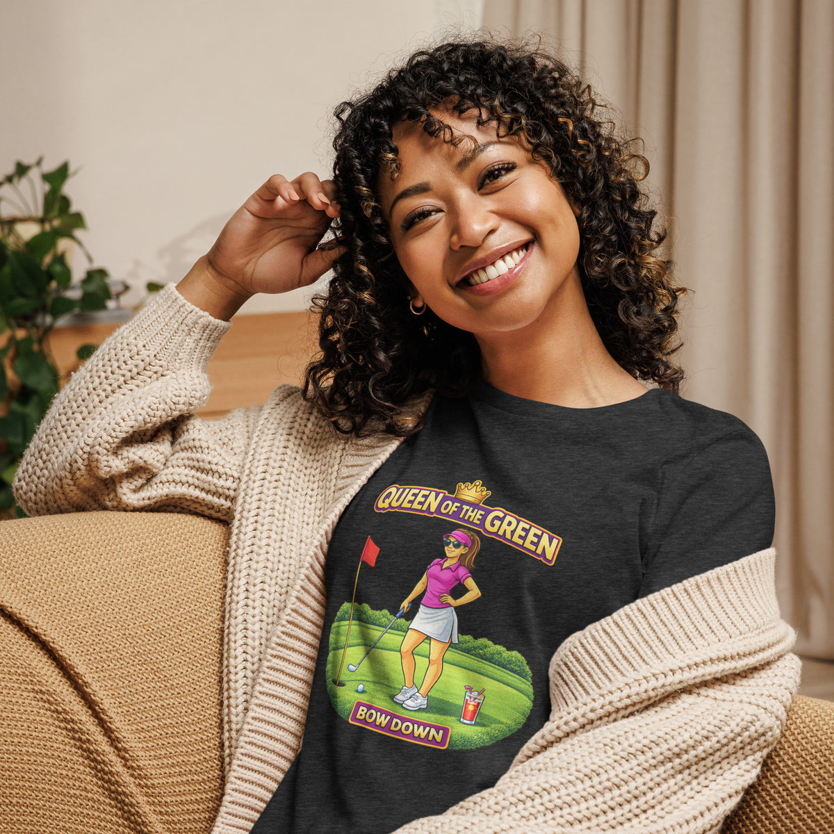 Queen of the Green “Bow Down” Women’s Relaxed Tee – Dark Tones