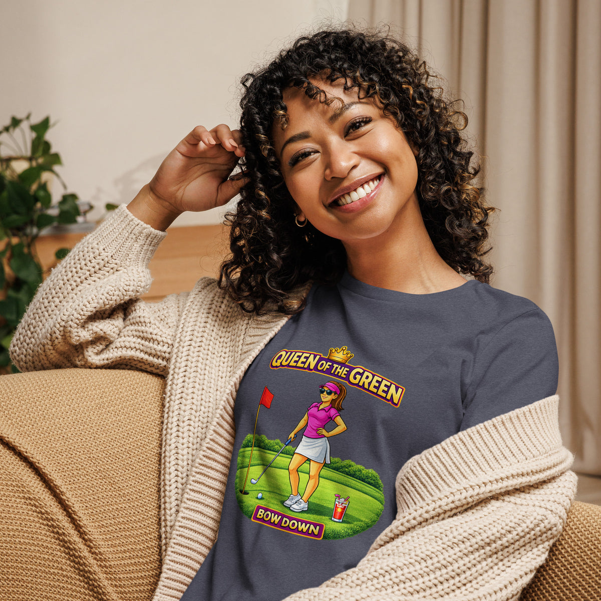 Queen of the Green “Bow Down” Women’s Relaxed Tee – Dark Tones