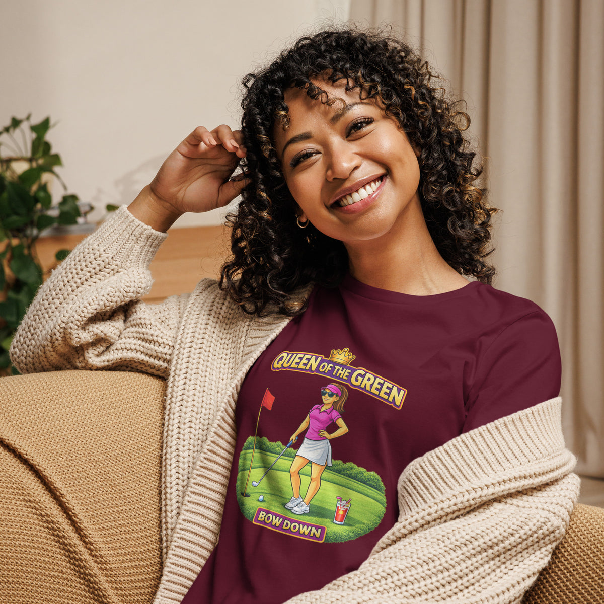 Queen of the Green “Bow Down” Women’s Relaxed Tee – Dark Tones